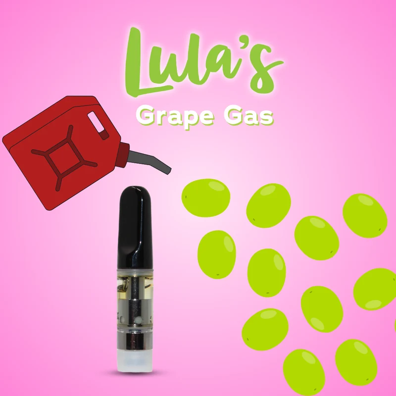 Lula’s supplied Grape Gas Tanks artwork featuring a vape cartridge