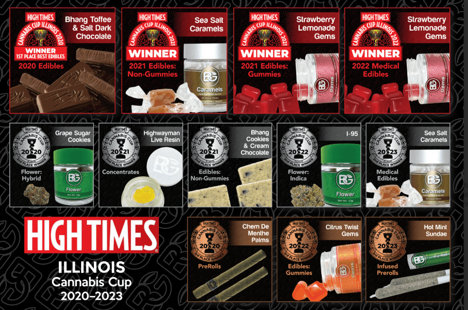 Bedford Grow Illinois Cannabis Cup awards from 2020 through 2023